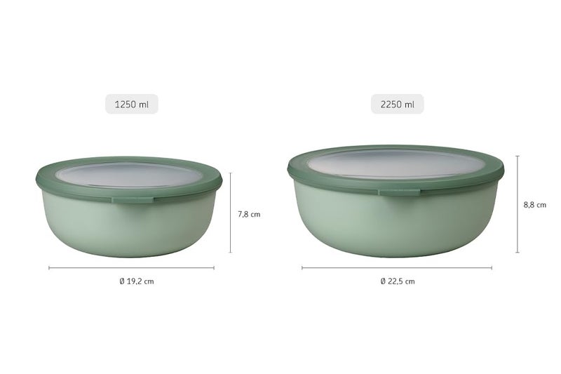 ميبال وعاء تخزين وتقديم الطعام المتعدد من Rosti Mepal RST62120WH Cirqula مع غطاء منخفض سعة 1.3 لتر، أبيض - Image 3